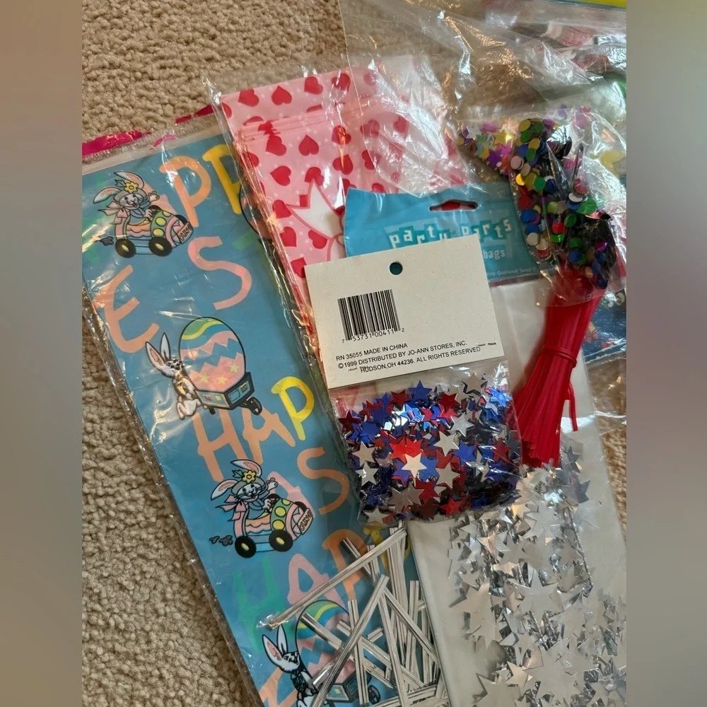 Lot of Party Supplies | Goodie Bags, Confetti, Holiday and Seasonal